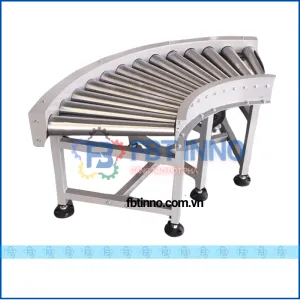 Băng tải con lăn cong công nghiệp FBT INNO sản xuất chuyên nghiệp, hoạt động ổn định Cam kết chất lượng sản phẩm, sản xuất vận hành theo tiêu chuẩn ISO