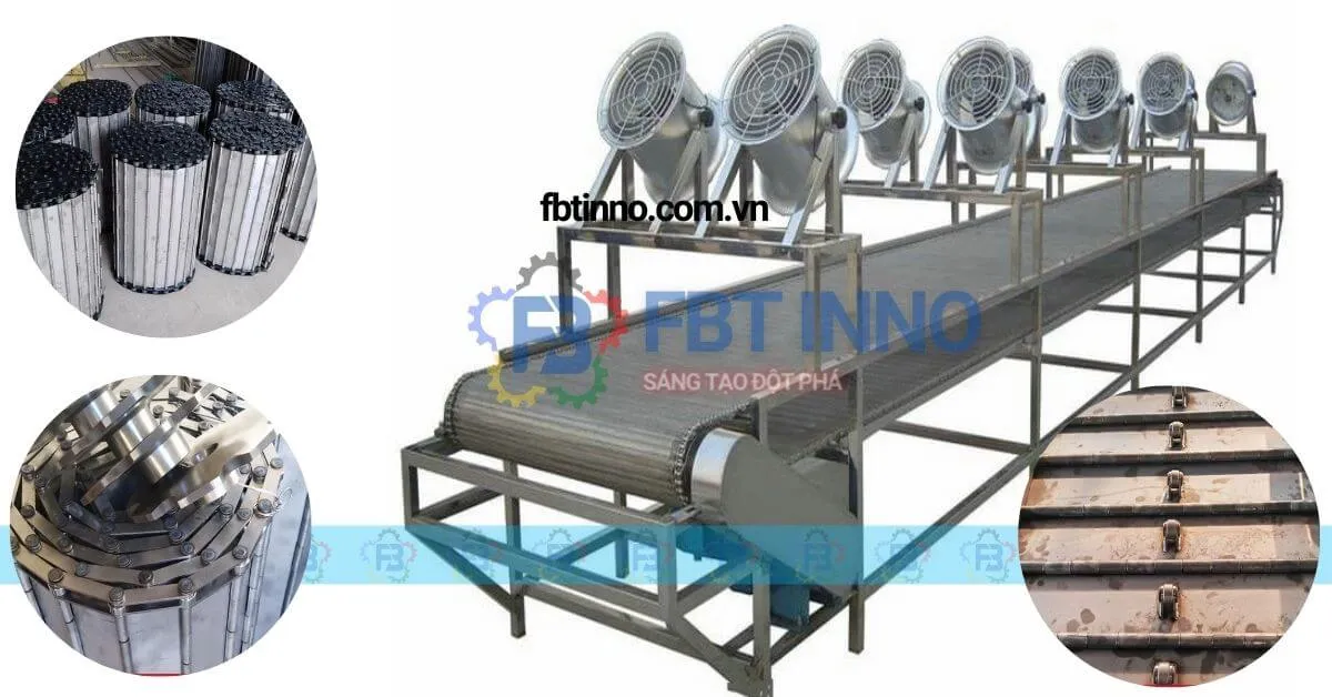 Băng tải xích nhựa inox công nghiệp FBT sản xuất