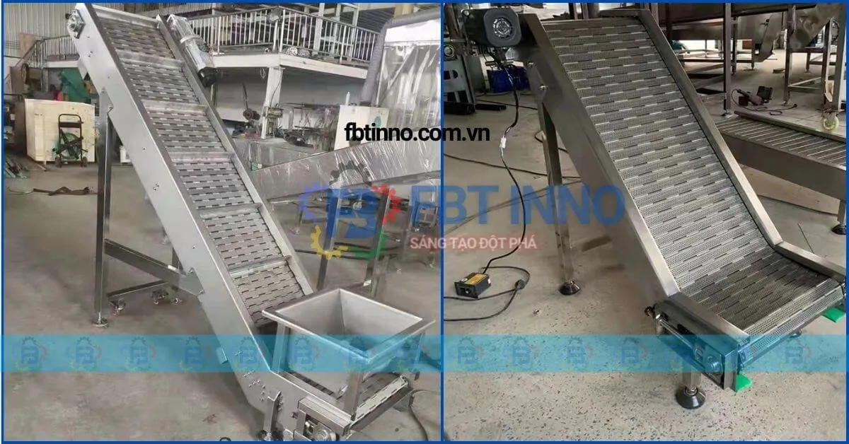 Băng tải xích nhựa inox công nghiệp FBT sản xuất